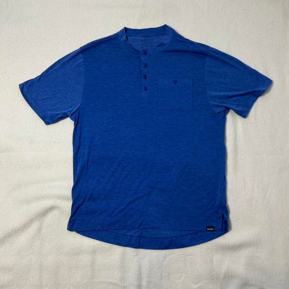 Patagonia Capline Cool Trail‎ Heathered Blue Short Sleeve T-Shirt Size Medium